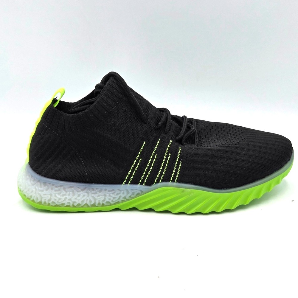 Danskin Positive Womens Size 8.5 Black/Green Lace Up Sneakers Poly Stretch Knit